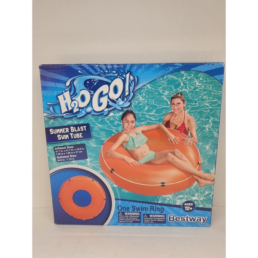 Bestway H2O GO! Orange Summer Blast 42" Large Swim Tube - Ages 12+ - NEW SEALED